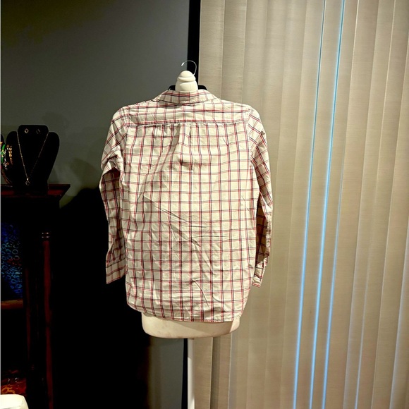 GAP Boys XXL Long Sleeve Red & White Plaid Button Up Lightweight Flannel Shirt - Picture 4 of 9